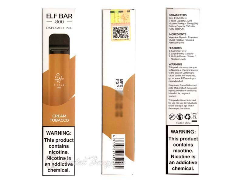 Электронная сигарета Elf Bar 800 Cream Tobacco