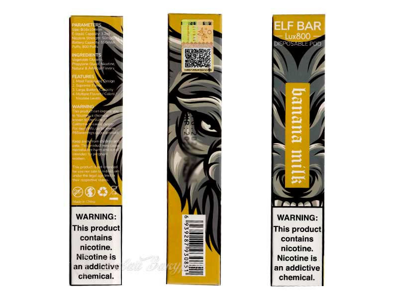 Электронная сигарета Elf Bar Lux 800 Banana Ice