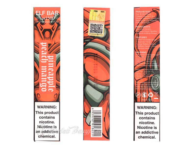 Электронная сигарета Elf Bar Lux 1500 Pineapple Peach Mango