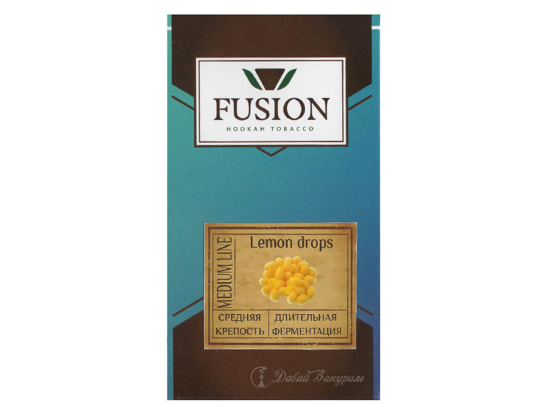 fusion-hookah-tobacco-lemon-drops-medium-line-sredniaia-krepost-dlitelnaia-fermentatsiia-izobrazhenie-na-upakovke-zheltye-drazhe
