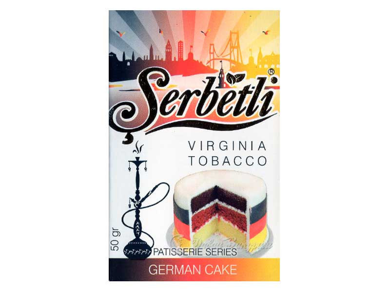 serbetli-virginia-tobacco-german-cake-flavoured-izobrazhenie-na-pachke-trekhsloinyi-tort