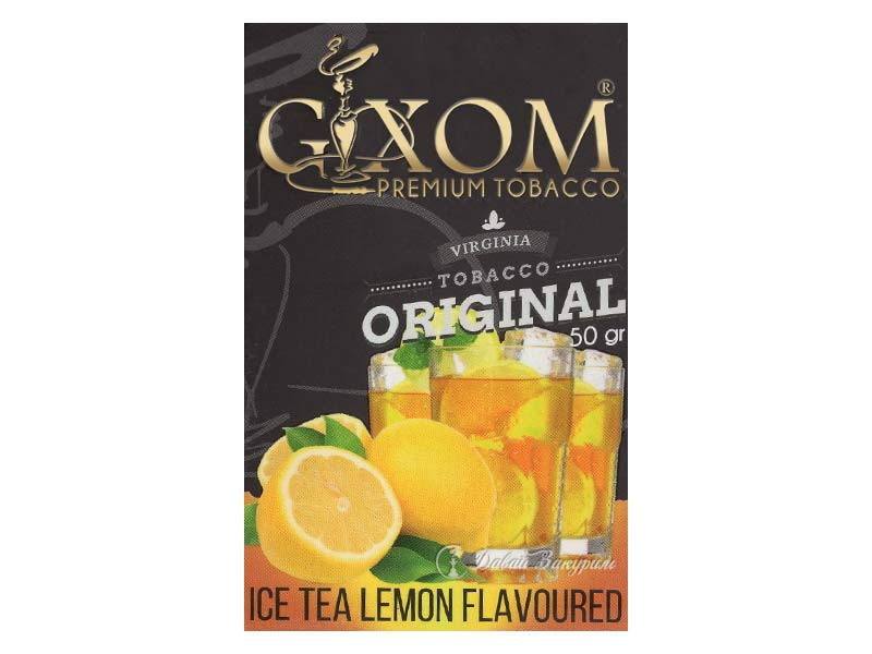 gixom-premium-tobacco-virginia-tobacco-original-50-gr-ice-tea-lemon-flavoured-izobrazhenie-na-pachke-stakany-s-napitkom-limon-i-kubiki-lda