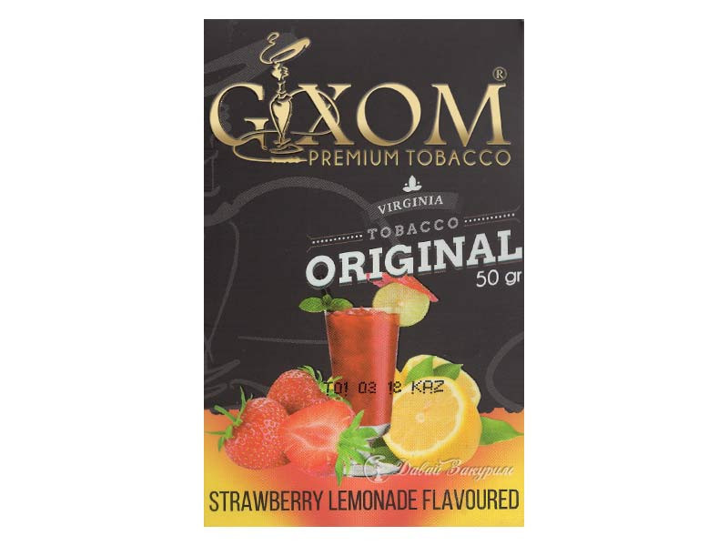 gixom-premium-tobacco-virginia-tobacco-original-50-gr-strawberry-lemonade-flavoured-izobrazhenie-na-pachke-klubnika-limony-stakan-s-napitkom