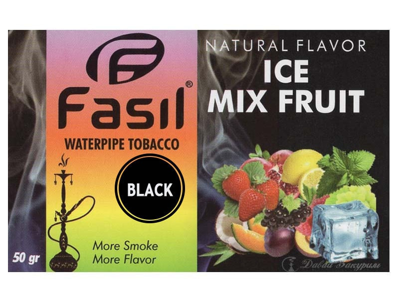 fasil-waterpipe-tobacco-natural-flavor-ice-mix-fruits-krasno-zelenaia-upakovka-gora-fruktov-i-iagod-i-kubik-lda